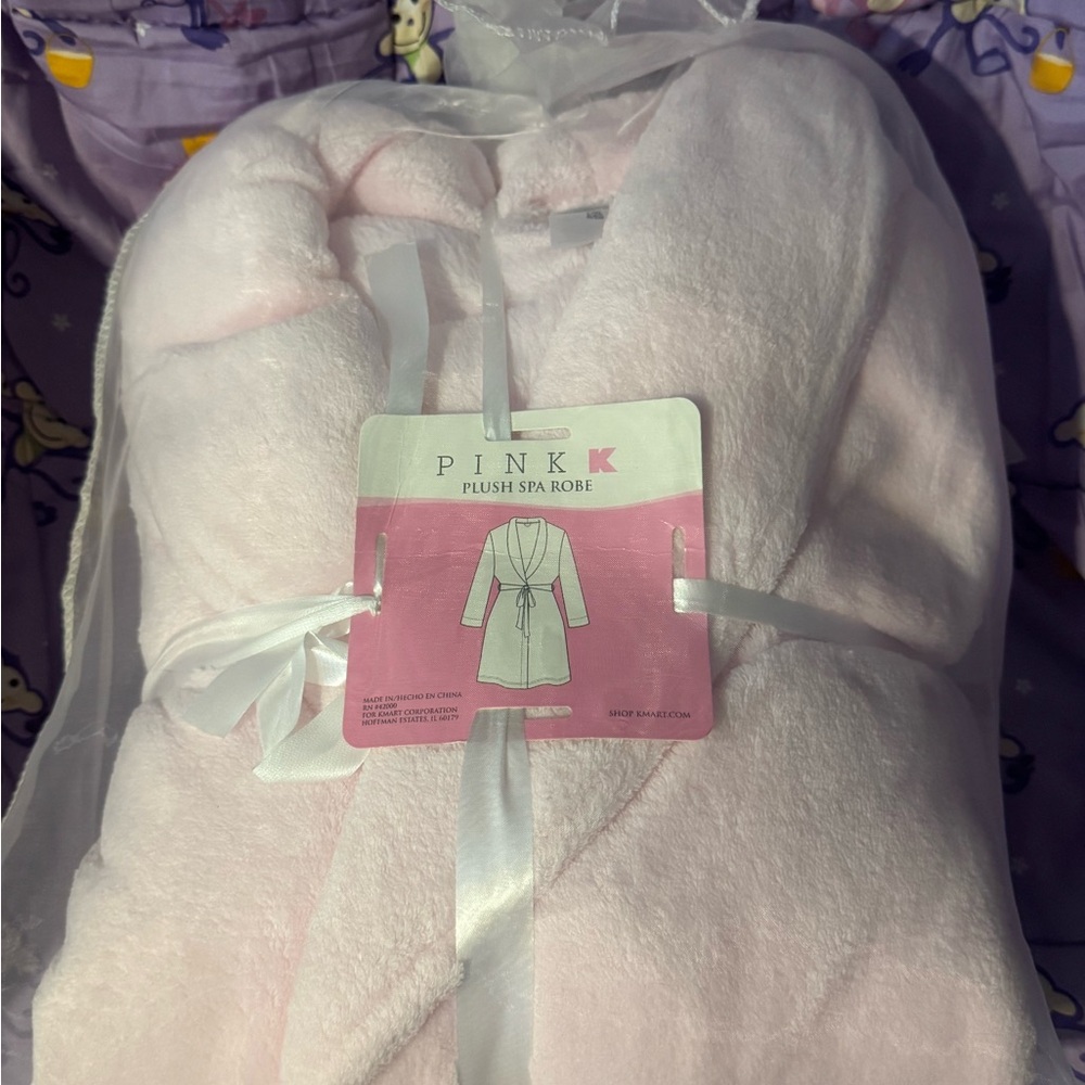 Pink Plush Spa Robe Women’s size L/XL New